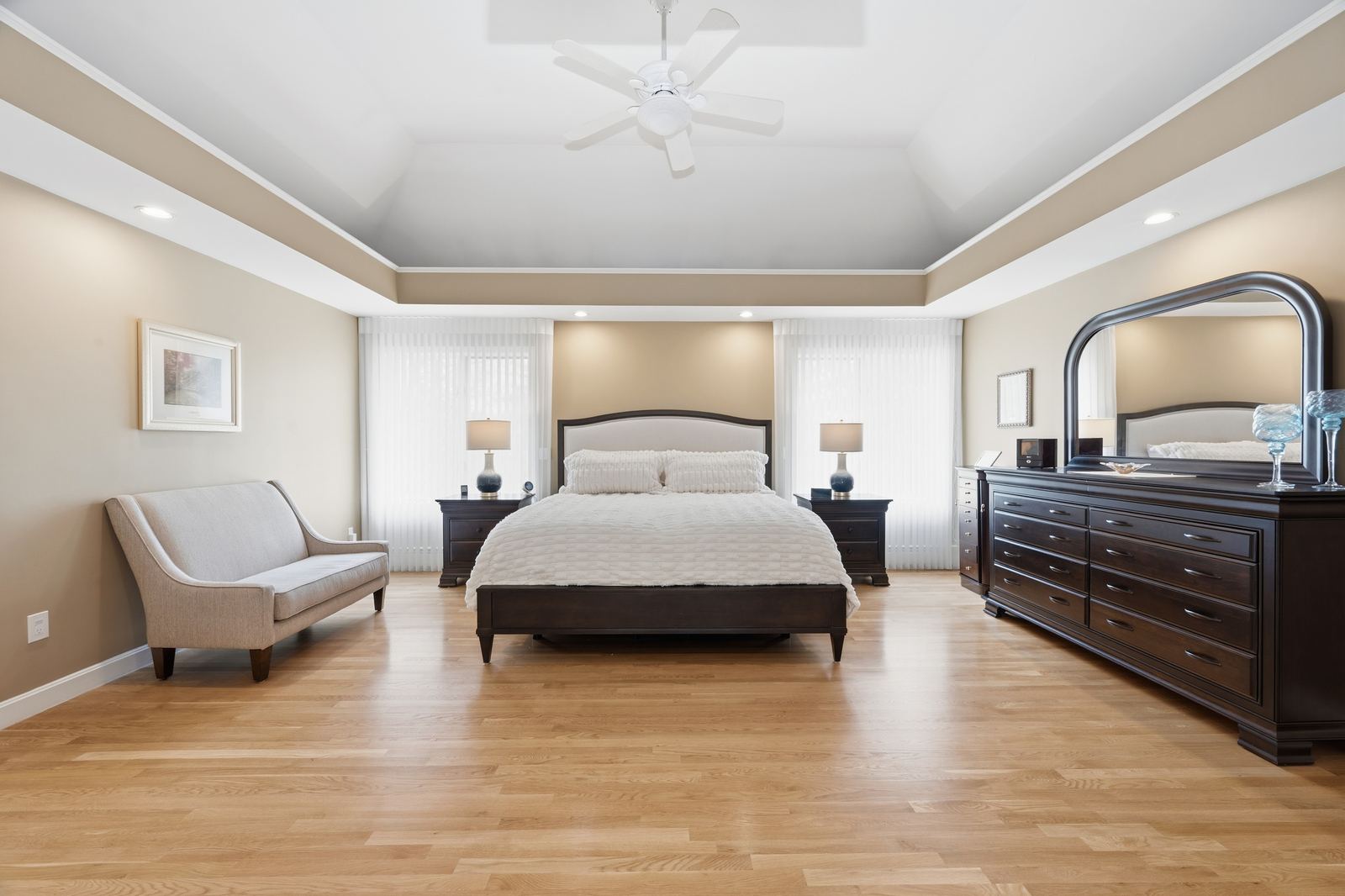 Spacious primary bedroom