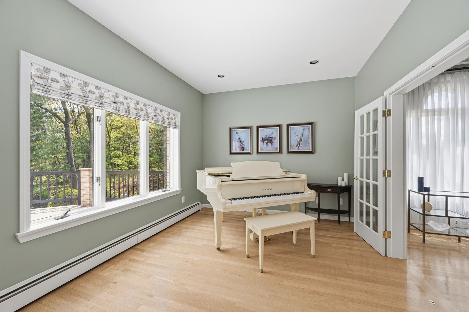 Music room with grand piano
