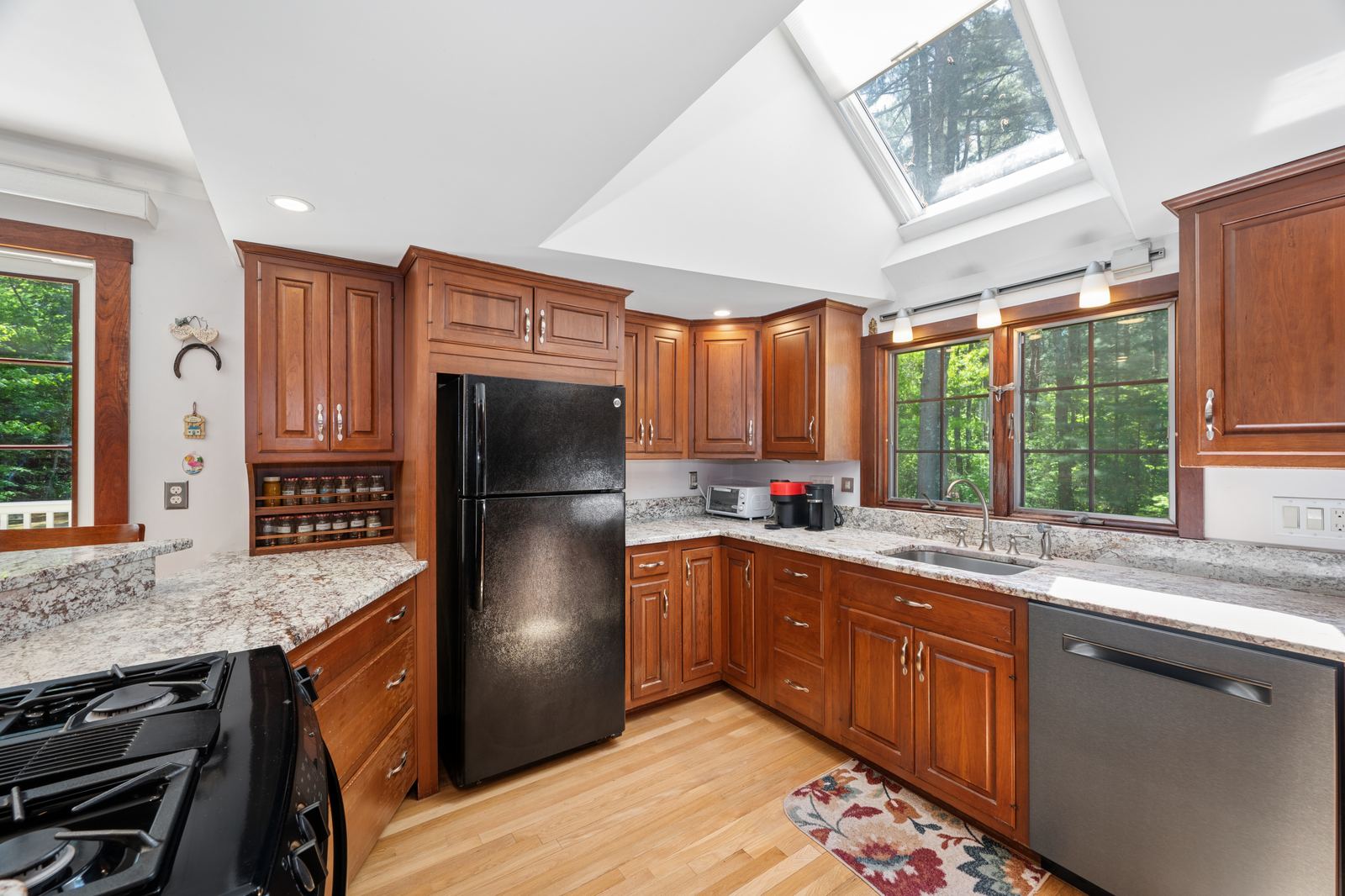 Kitchen with skylight