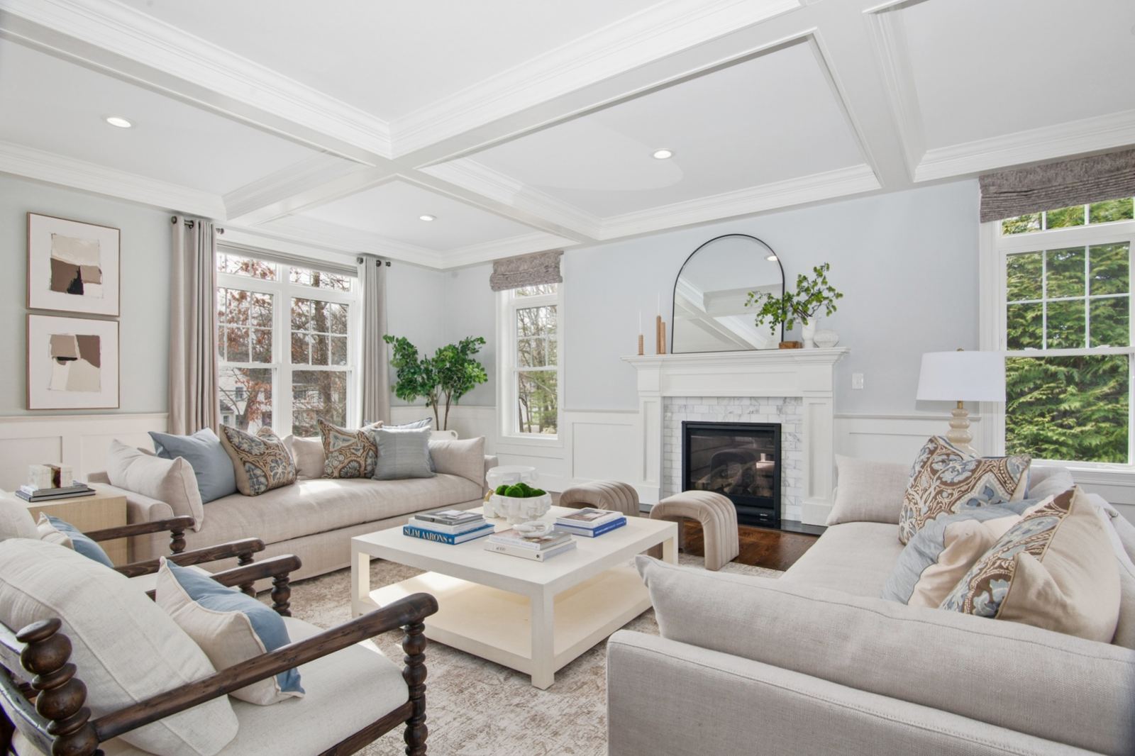 Family room with fireplace